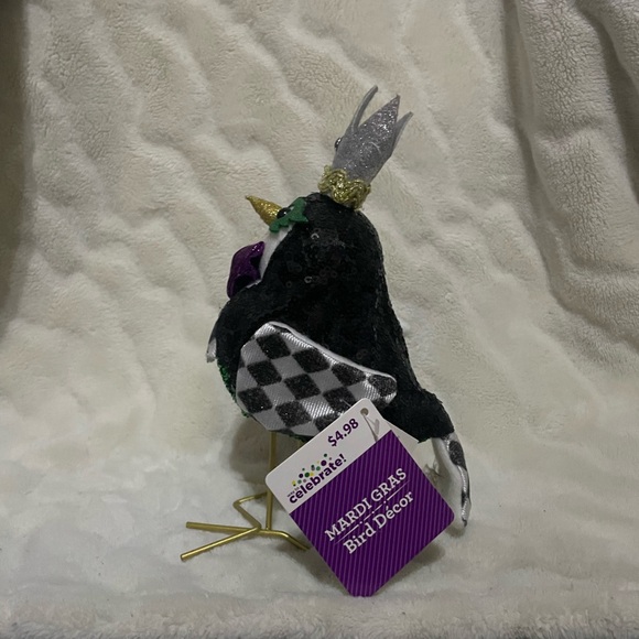 Mardi Gras Fabric bird (Walmart NWT); Black Version - Picture 2 of 5